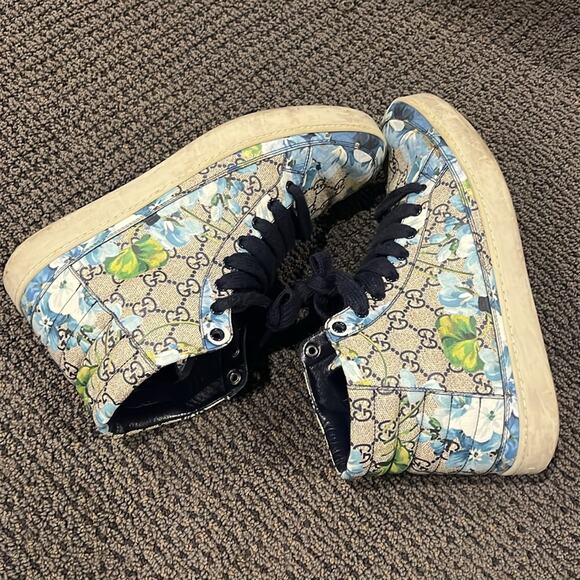 Gucci GG Supreme High 'Blooms Print - Blue' - Picture 6 of 8